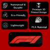 Authentic F1 car silhouette keyring – durable PLA material