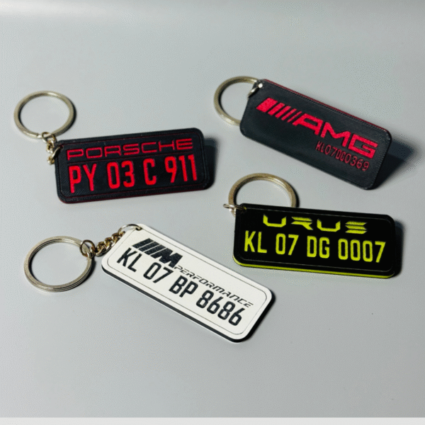 Personalized Number Plate Keychain – Custom Car/Bike Key Ring Gift