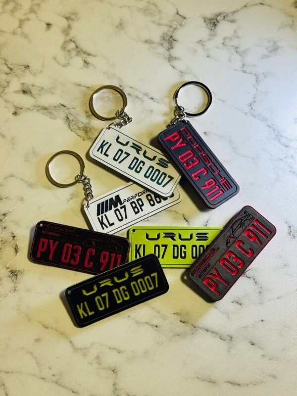 Personalized Number Plate Keychain